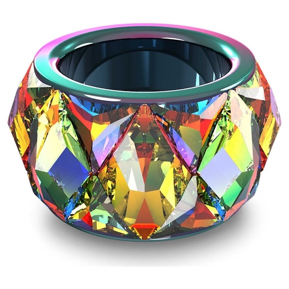 Swarovski Rainbow Iridescent Crystal Ring sz 58 US 7.